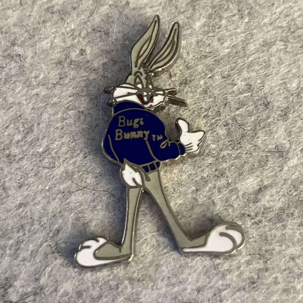 Vintage 1994 Bugs Bunny Denim Jacket Enamel Tac Pin Collectible